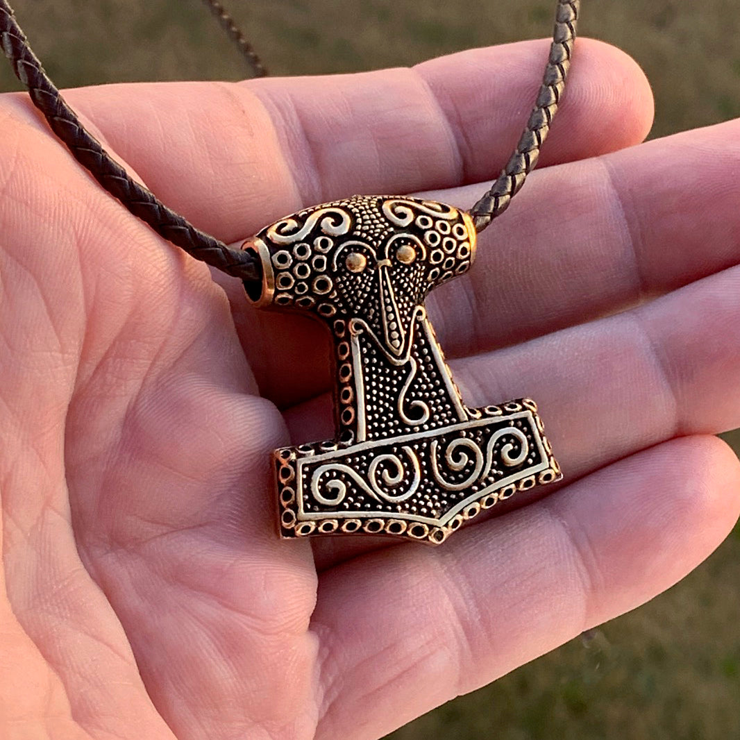 Gold Thor's Hammer Necklace – BJS Inc.